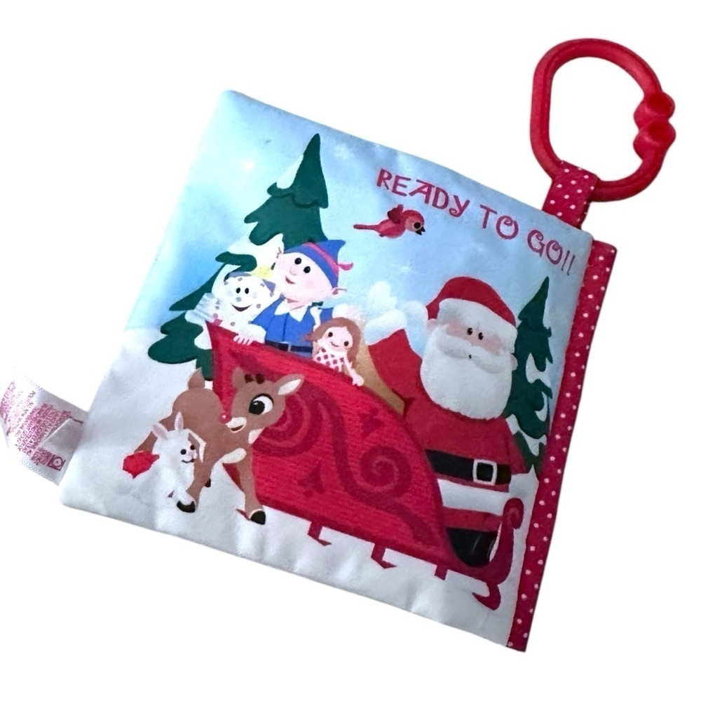 Baby Christmas Soft Cloth Book | Rudolph & Santa Holiday Story - Picture 4 of 4